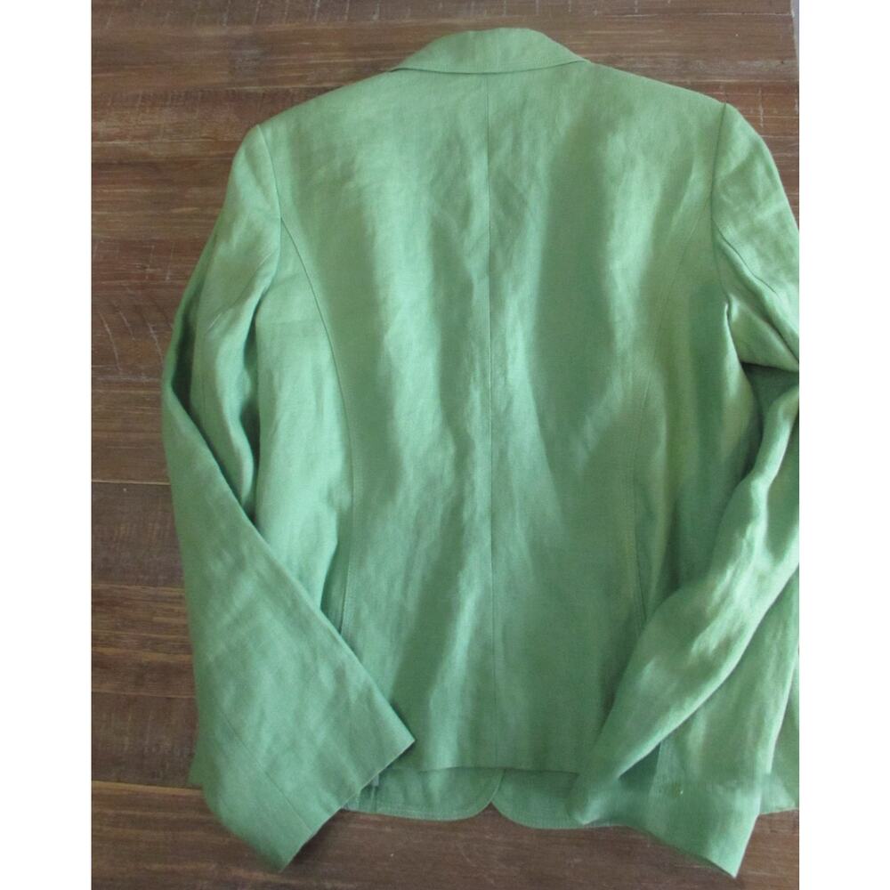 Vintage 90s‎ Talbots Irish Linen Blazer Women's Sz 8 Long Lime Green Preppy - Picture 6 of 6